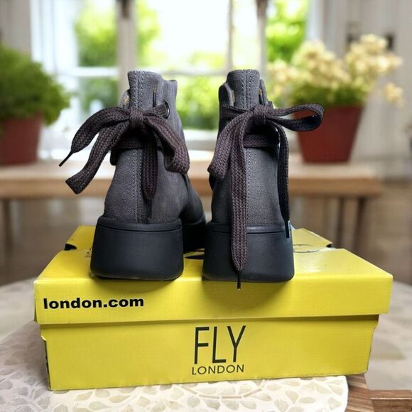 Fly London MEBS189FLY Oil Suede Leather Diesel Tie Ankle Boots Women’s 7 EU 38 - Picture 10 of 16